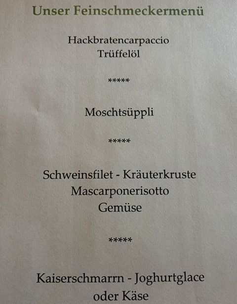 Feinschmeckermenu Rest. Linde Berschis